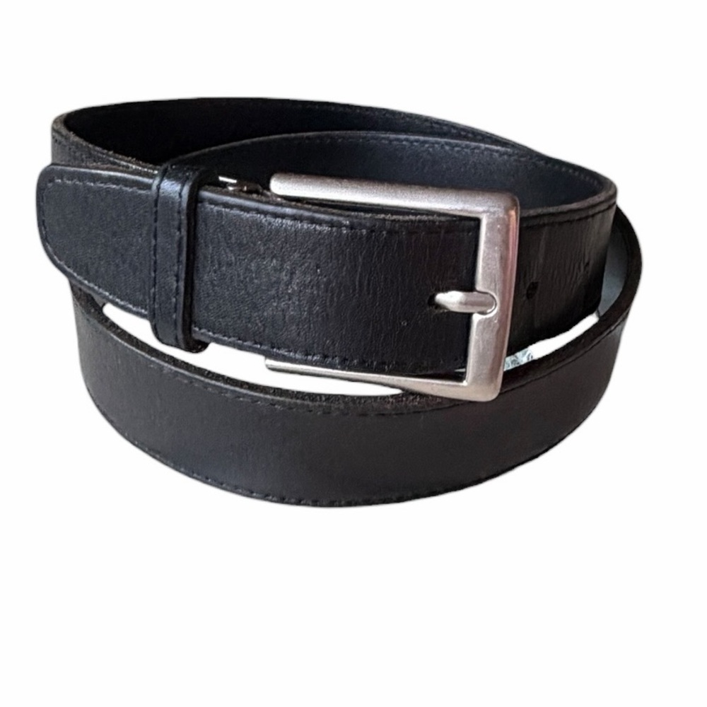Oobe Mens Heavy Black Leather Belt, 36